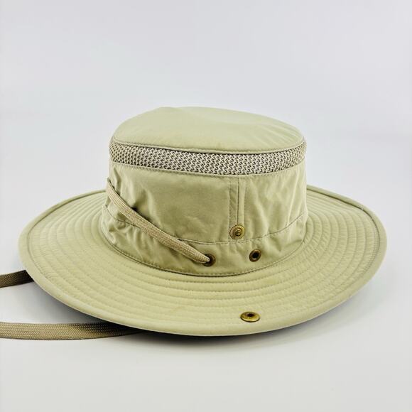 Tilley Endurables The Airflo Tilley Hat Men's 7 1/2 Khaki Boonie Hat Wide Brim - Picture 2 of 6